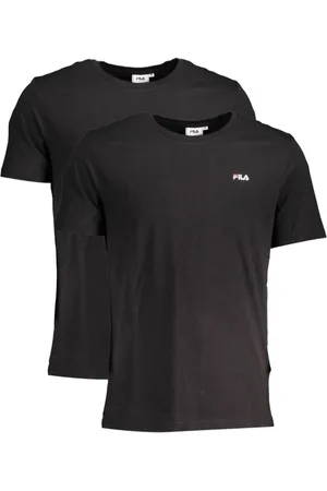 Fila Tops, Heren, Zwart, L, Katoen, Zwarte Katoenen Heren TShirt Urban Chic