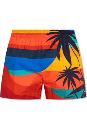 Dsquared2 Badkleding, Heren, Veelkleurig, 2Xl, Katoen, Zwemshorts capsule Summer Lovers