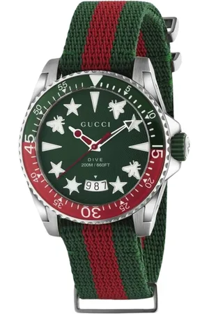 Gucci Accessoires, Heren, Rood, ONE Size, Rode Duikhorloge Luxe Stijl