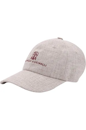 Brunello Cucinelli Accessoires, Heren, Grijs, S, Linnen, Grijze Linnen Baseballpet