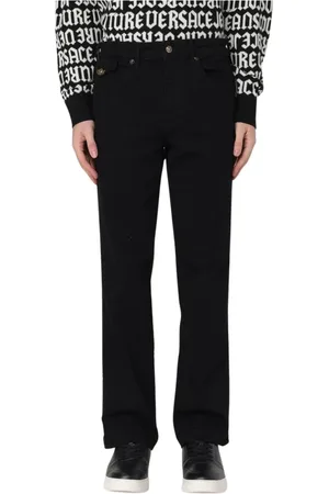 VERSACE Jeans, Heren, Zwart, W30, Katoen, Zwarte Straight Leg Jeans