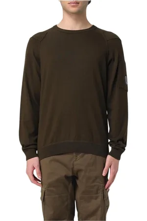 C.P. Company Sweatshirts & Hoodies, Heren, Groen, S, Katoen, Groene Trui met Lange Mouwen Stijlvol Ontwerp