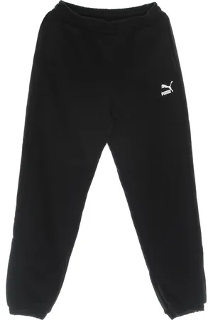 PUMA Broeken, Heren, Zwart, L, Katoen, Klassieke Zwarte Trainingsbroeken Elastische Taille