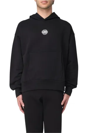 BARROW Sweatshirts & Hoodies, Heren, Zwart, L, Katoen, Zwarte relaxte fit hoodie activewear