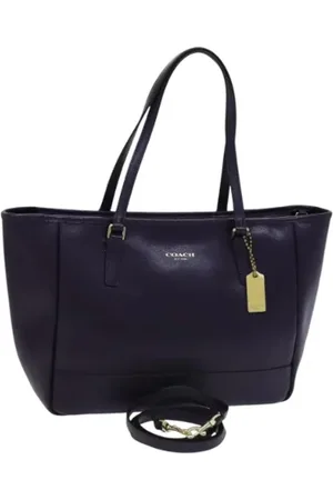 Coach Pre-owned, Dames, Paars, ONE Size, Leer, Tweedehands leren handtassen