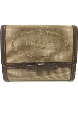 Prada Pre-owned, Dames, Bruin, ONE Size, Pre-owned Fabric wallets