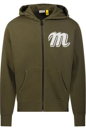 Moncler Sweatshirts & Hoodies, Heren, Groen, XL, Katoen, Groene Olijf Zip Up Vest