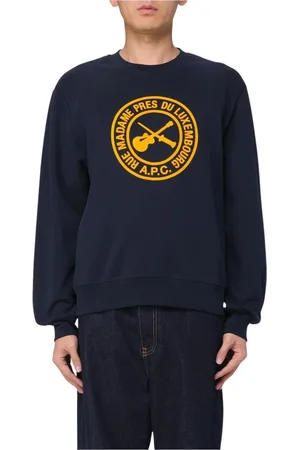 A.P.C. Sweatshirts & Hoodies, Heren, Blauw, L, Katoen, Grijze Crew Neck Sweatshirt