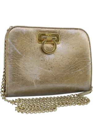 Salvatore Ferragamo Pre-owned, Dames, Geel, ONE Size, Leer, Tweedehands leren schoudertassen