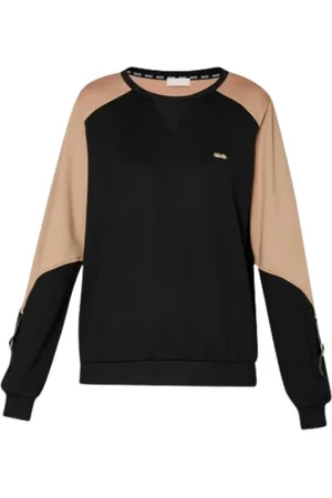 Liu Jo Sweatshirts & Hoodies, Dames, Veelkleurig, S, Katoen, Sportieve Zwarte Sweatshirt Hoodie