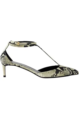 Khaite Schoenen, Dames, Veelkleurig, 38 EU, Beige Python-Geëtste Leren Pumps