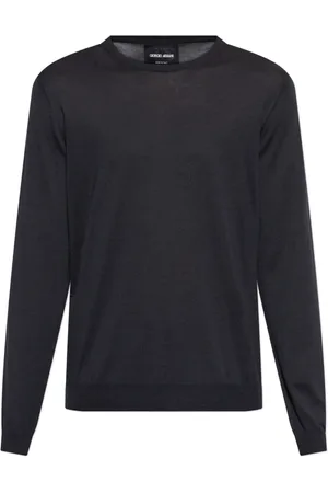 Giorgio Armani Truien, Heren, Blauw, M, Katoen, Zijden trui