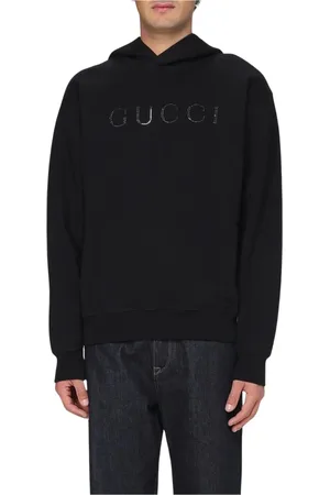 Gucci Sweatshirts & Hoodies, Heren, Zwart, M, Katoen, Kristalversierde hoodie