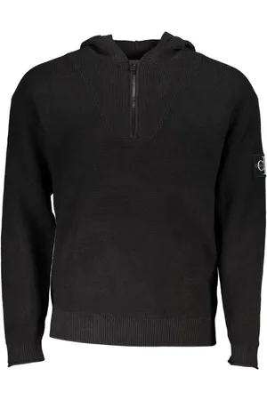 Calvin Klein Sweatshirts & Hoodies, Heren, Zwart, M, Katoen, Stijlvolle katoenen hoodie met logo