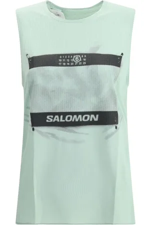 Maison Margiela Tops, Dames, Groen, L, Salomon Tanktop Sportief Stijlvol Crew Neck
