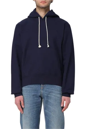 Saint Laurent Sweatshirts & Hoodies, Heren, Blauw, L, Katoen, Blauwe Katoenen Sweatshirt met Iconisch Logo