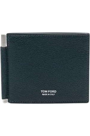Tom Ford Accessoires, Heren, Blauw, ONE Size, Denim, Denim Bifold Portemonnee