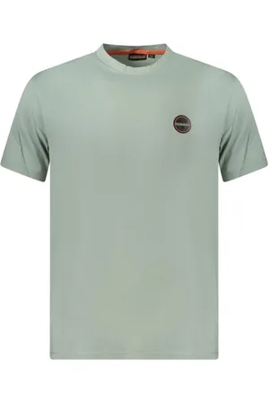 Napapijri Tops, Heren, Groen, XL, Katoen, Logo Detail Katoenen T-shirt