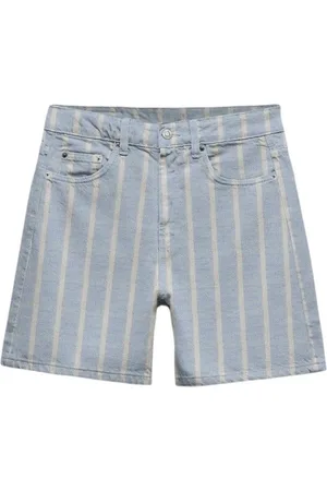 MC2 SAINT BARTH Korte broeken, Dames, Blauw, S, Gestreepte Blauw en Wit Shorts