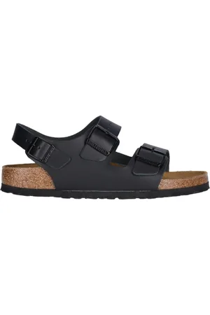 Birkenstock Schoenen, Dames, Zwart, 36 EU, Leer, Milano Natural Leather Sandalen