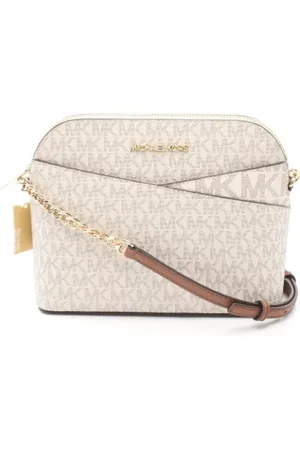Michael Kors Pre-owned, Dames, Wit, ONE Size, Leer, Pre-owned Canvas shoulder-bags