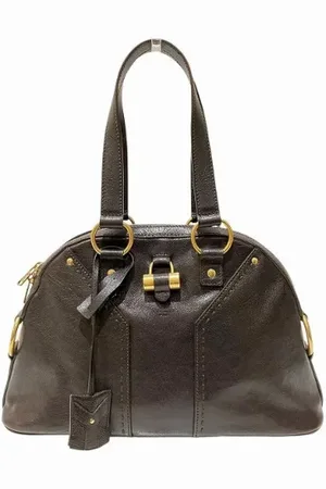 Saint Laurent Pre-owned, Dames, Bruin, ONE Size, Leer, Tweedehands leren handtassen