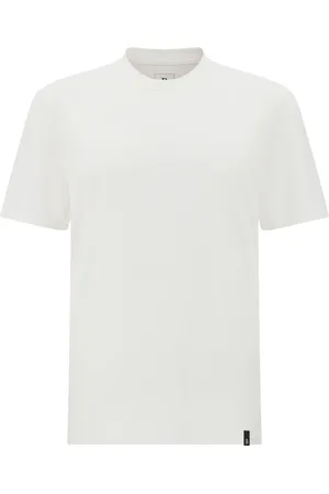 Boggi Milano Tops, Heren, Wit, XL, Katoen, T-shirt van stretch Supima-katoen
