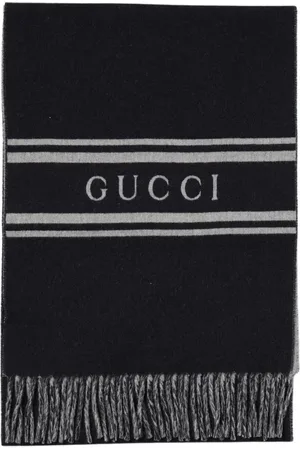 Gucci Accessoires, Heren, Blauw, ONE Size, Wol, Luxe Blauwe Wollen Sjaal