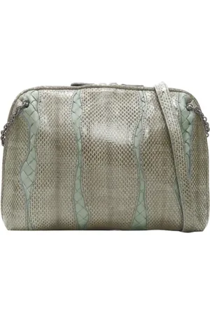 Bottega Veneta Pre-owned, Dames, Grijs, ONE Size, Leer, Pre-owned Leather crossbody-bags