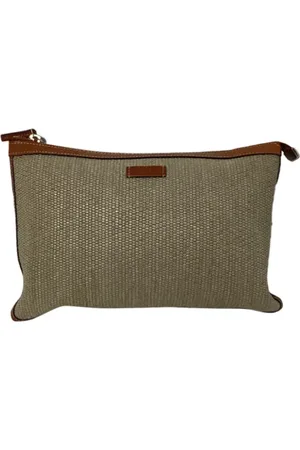 Gucci Pre-owned, Heren, , ONE Size, Leer, Pre-owned Canvas pouches