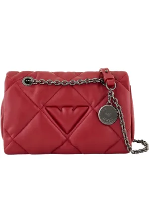 Emporio Armani Tassen, Dames, Rood, ONE Size, Polyester, Rode Gewatteerde Schoudertas