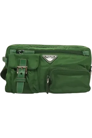 Prada Pre-owned, Heren, Groen, ONE Size, Nylon, Pre-owned Fabric prada-bags