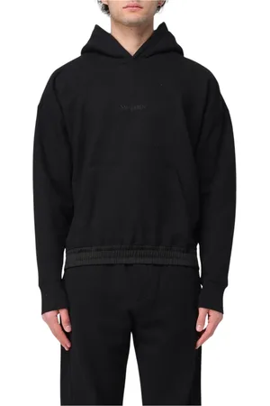 Saint Laurent Sweatshirts & Hoodies, Heren, Zwart, S, Katoen, Luxe Blauwe Hoodie Sweater
