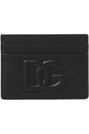 Dolce & Gabbana Accessoires, Heren, Zwart, ONE Size, Leer, Portemonnee met reliëflogo