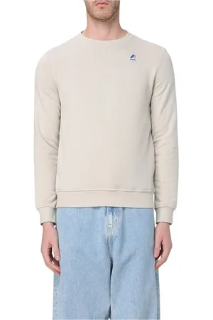 K-Way Sweatshirts & Hoodies, Heren, , M, Zandkleurige Crew Neck Sweatshirt Stijlvol Comfort
