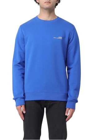 A.P.C. Sweatshirts & Hoodies, Heren, Blauw, S, Trui met ronde hals in pulloverstijl