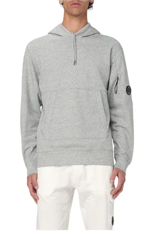 C.P. Company Sweatshirts & Hoodies, Heren, Grijs, XL, Katoen, Grijze Fleece Hoodie voor Mannen