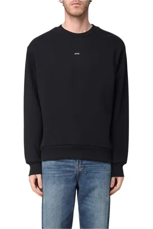 A.P.C. Sweatshirts & Hoodies, Heren, Zwart, XL, Katoen, Sweatshirt Minimalistische Stijl