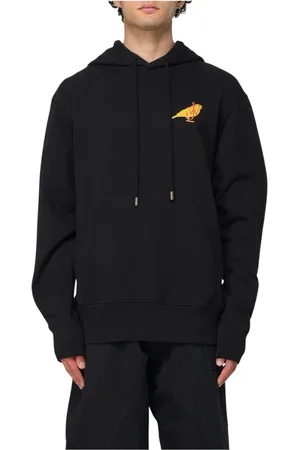 J.W.Anderson Sweatshirts & Hoodies, Heren, Zwart, XL, Katoen, Vogelborduurwerk Hoodie