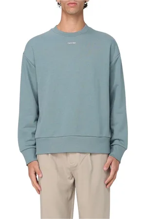 Calvin Klein Sweatshirts & Hoodies, Heren, Blauw, XL, Katoen, Blauwe Sweatshirt Met Relaxte Pasvorm