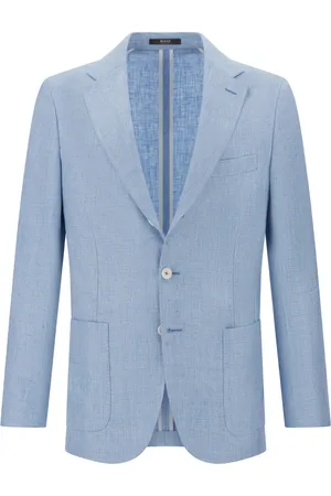 Boggi Milano Pakken, Heren, Blauw, M, Linnen, Mélange puur linnen jas