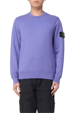 Stone Island Sweatshirts & Hoodies, Heren, Paars, M, Katoen, Witte Crew Neck Sweatshirt
