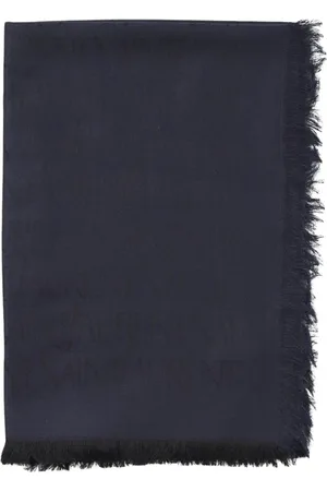 Saint Laurent Accessoires, Heren, Zwart, ONE Size, Luxe Jacquard Logo Sjaal