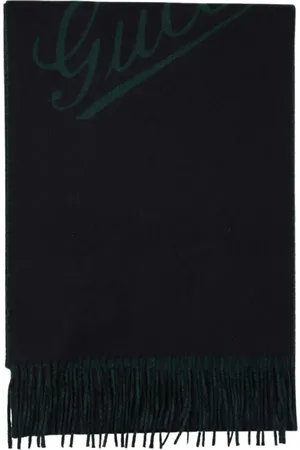 Gucci Accessoires, Heren, Blauw, ONE Size, Wol, Luxe Marineblauwe Wollen Sjaal