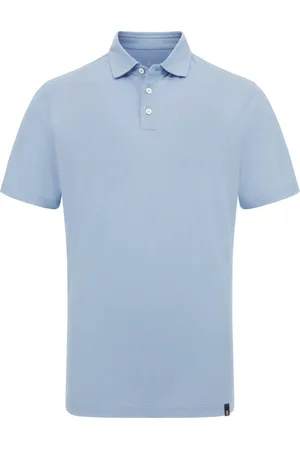 Boggi Milano Tops, Heren, Blauw, XL, Katoen, Katoenen Crepe Jersey Polo Shirt