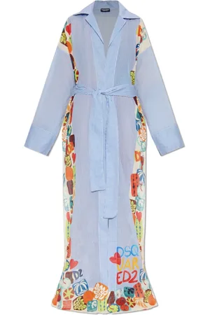 Dsquared2 Blouses & Shirts, Dames, Blauw, S, Katoen, Katoenen kimono