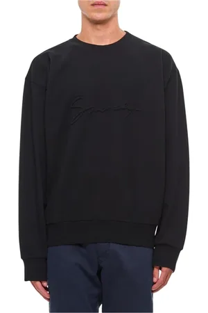 Givenchy Sweatshirts & Hoodies, Heren, Zwart, M, Katoen, Sweatshirt met reliëflogo Zwart