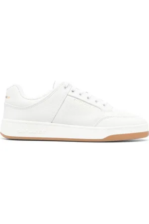 Saint Laurent Schoenen, Heren, Wit, 44 EU, Leer, Witte Lage Veterschoenen van Leer