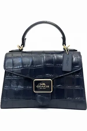 Coach Pre-owned, Dames, Blauw, ONE Size, Leer, Tweedehands leren handtassen