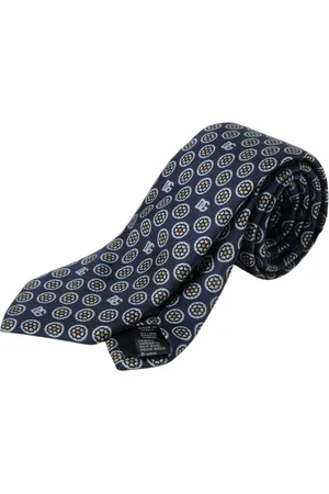 Dolce & Gabbana Accessoires, Heren, Blauw, ONE Size, Blauwe Bloemen Zijden Stropdas
